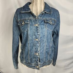 Sonoma Life + Style Blue 100% Cotton Button Down Denim Jean Jacket Size Large